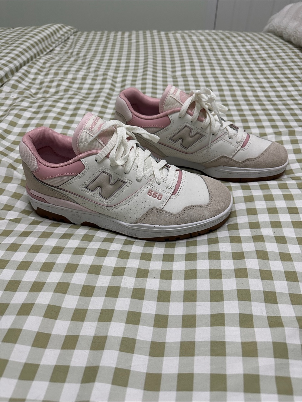 New Balance 550 White Pink Low-Top Sneakers